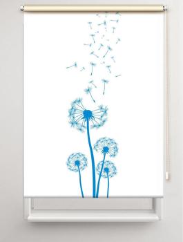 Rollo Dandelions blau  , Rollo, Motivrollo, Rollo mit Druck, Fotorollo, bedrucktes Rollo, Fensterrollo,verdunkelndes Rollo, Sonnenschutz Rollo